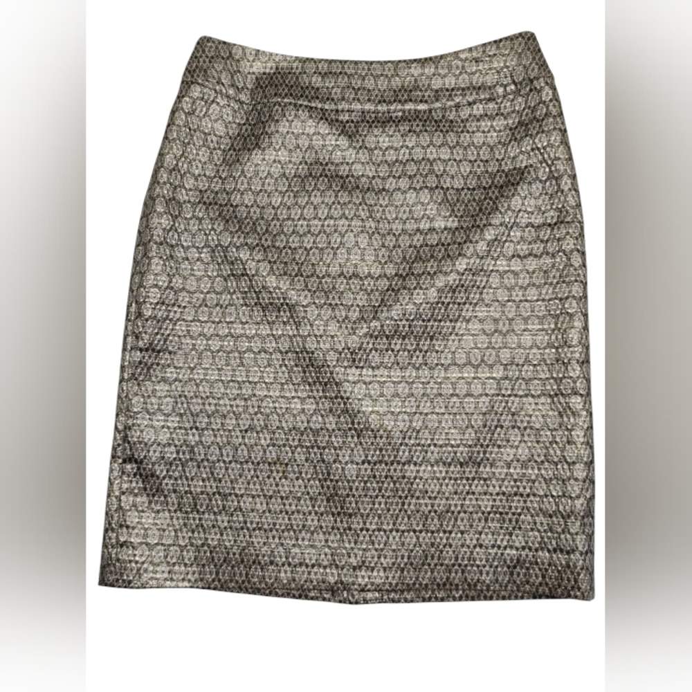 Charter Club Metallic Pencil Skirt Sz 10 Fully Lined Midi NWOT L-4